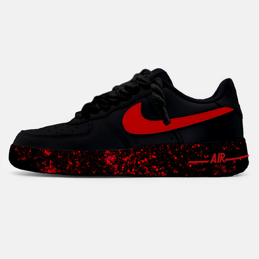 Custom "Vantablack Red Rope Laces"