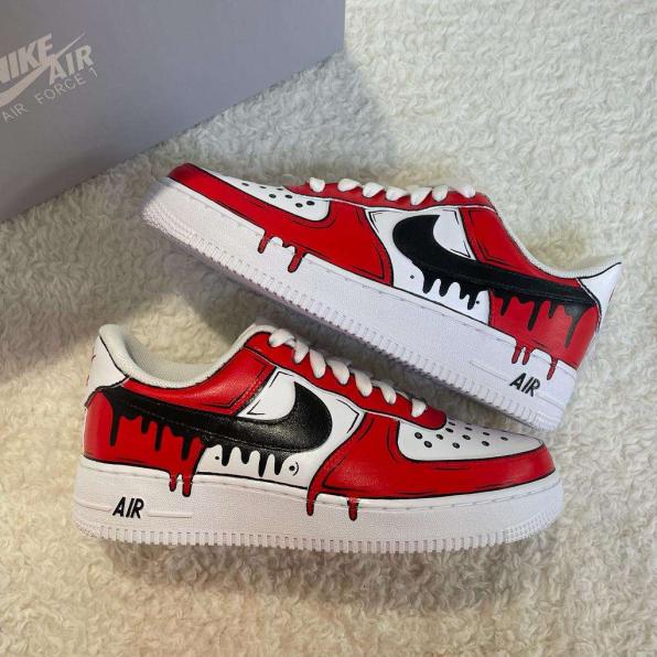 AF1 personalizado “Rojo de dibujos animados”