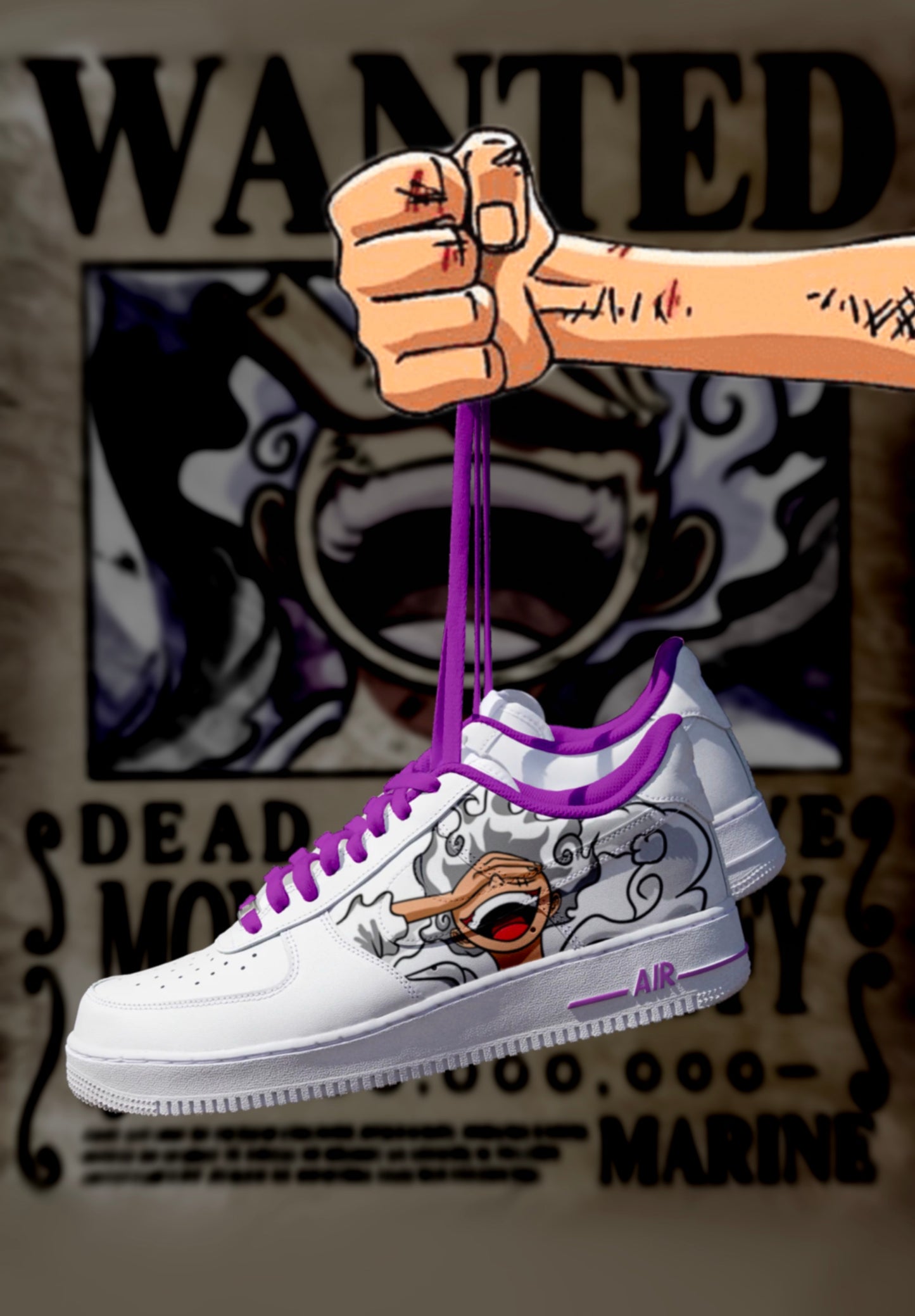 AF1 personalizado "Luffy Gear 5"