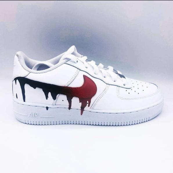 AF1 Custom "Drips Red/Black"