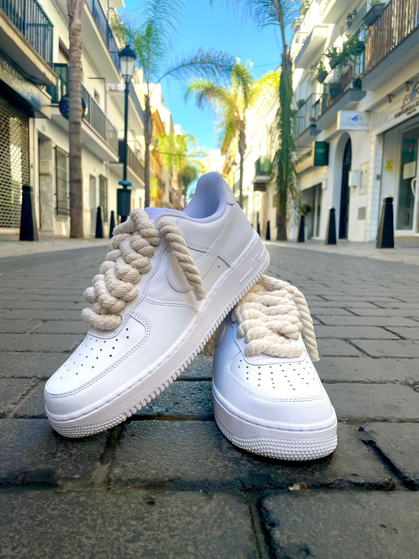 AF1 Personalizado “Cordones de Cuerda Crema”